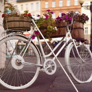 en vit cykel