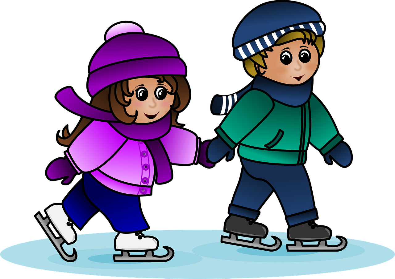 Barn som åker skridskor