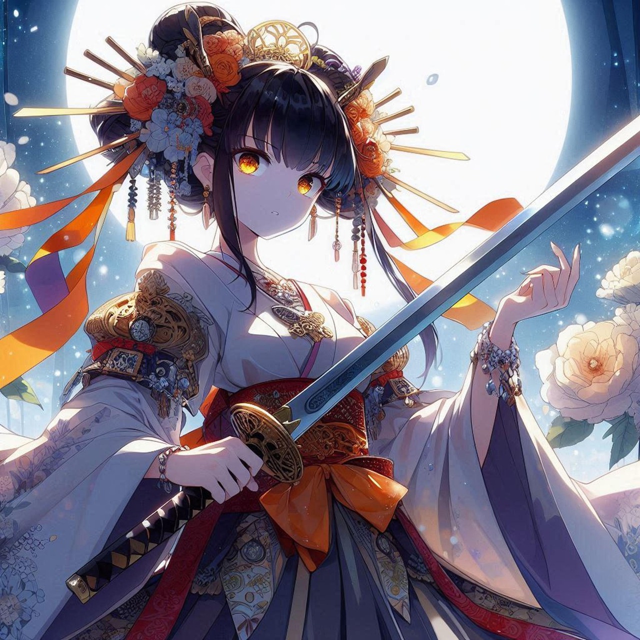 Bild på animerad manga figur som håller i ett svärd.