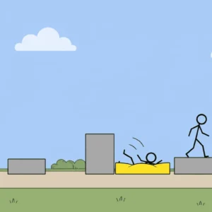 Streckgubbar som utövar parkour