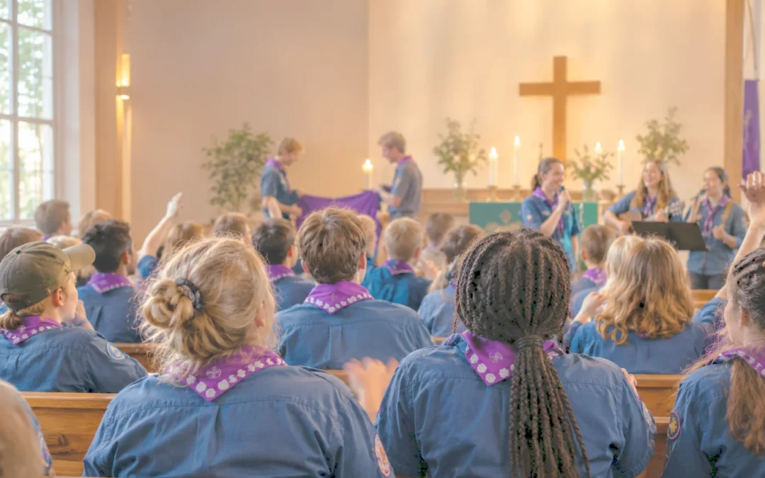 Scoutgudstjänst med scoutinvigning, Storvreta