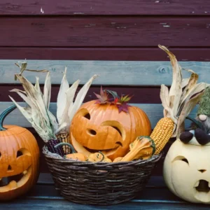 Halloween pumpor med pyssling