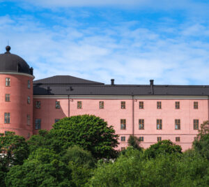 Bild av slottet i Uppsala på sommaren.